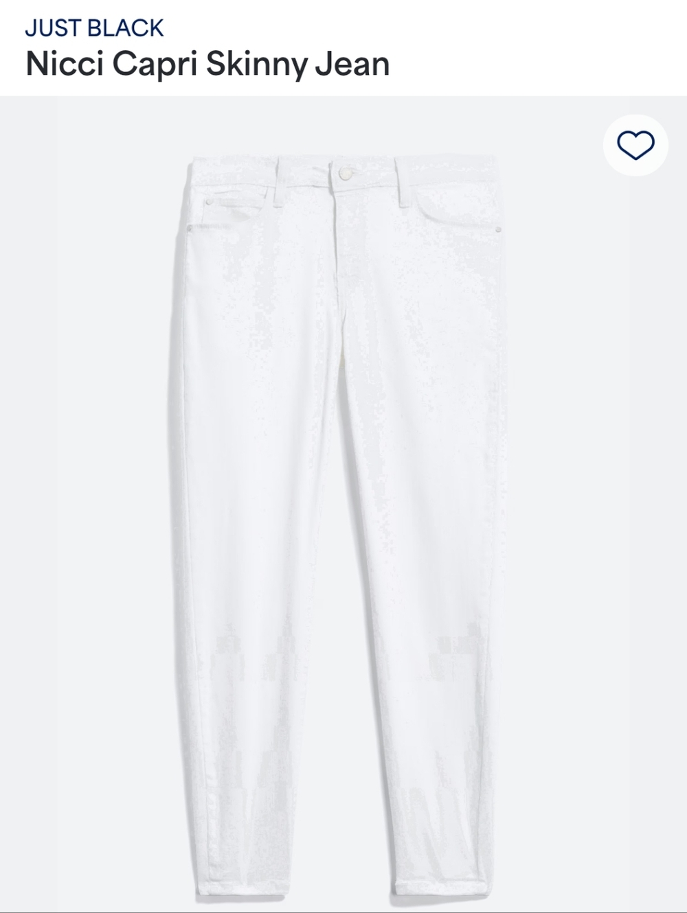 Just Black Nicci Mid-Rise Capri Skinny Jean - White